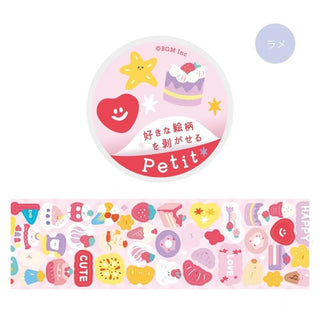 Planner Stickers Roll - Sticker Petit - Happy från  BGM. En rulle med klistermärken och en bit utrullad. Små sticker med bakelser. - Tidformera
