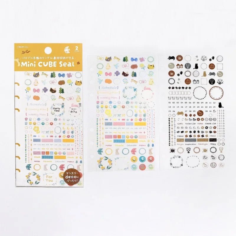 Planner Stickers Sheet 2 - pack - Flower and Coffee Day - 2 - BGM - Tidformera