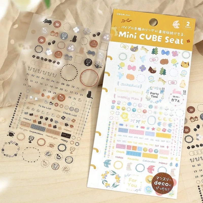 Planner Stickers Sheet 2 - pack - Flower and Coffee Day - 3 - BGM - Tidformera