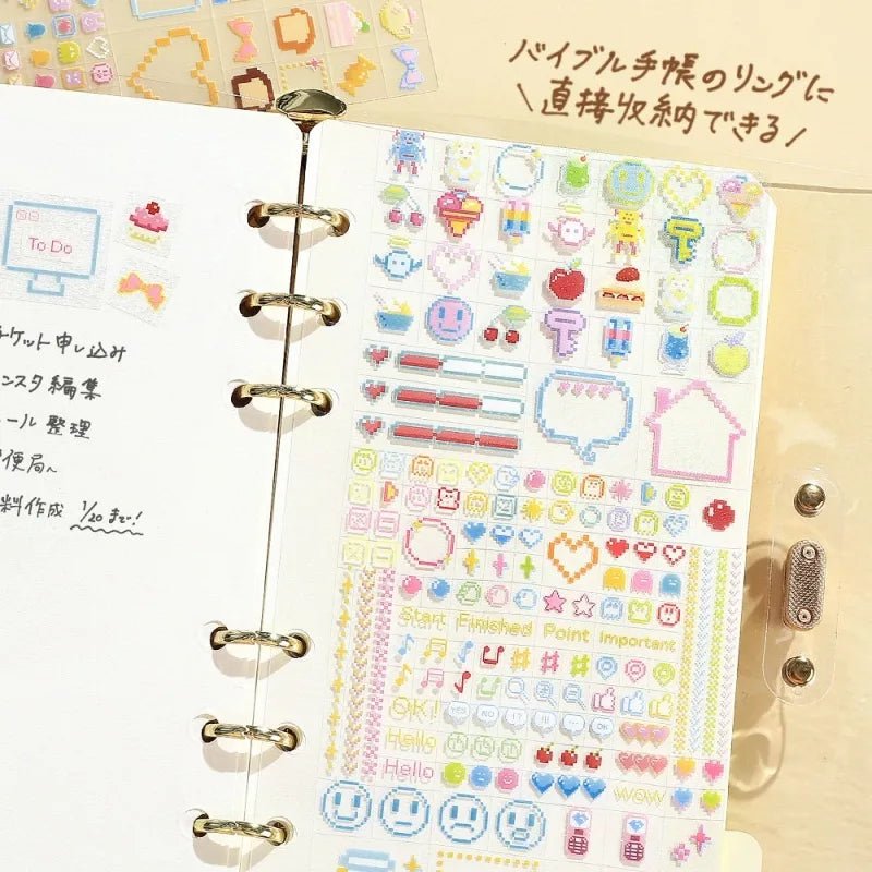 Planner Stickers Sheet 2 - pack - Pixel Painting - 6 - BGM - Tidformera