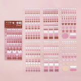 Planner Stickers Sheet - Daily Palette - Raspberry - 2 - BGM - Tidformera