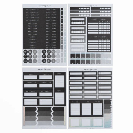 Planning Sticker Set - Ink & Type - 2 - Archer & Olive - Tidformera