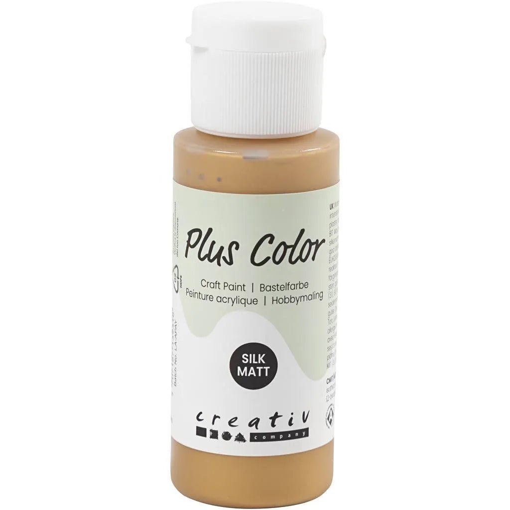 Plus Color Hobbyfärg - Akrylfärg 60 ml Matt - Guld - Creative Company - Tidformera