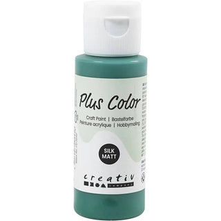 Plus Color Hobbyfärg - Akrylfärg 60 ml Matt - Mörkgrön från Creative Company. En grön flaska med färg. - Tidformera