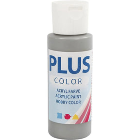 Plus Color Hobbyfärg - Akrylfärg 60 ml Matt - Rain Grey - 1 - Creative Company - Tidformera
