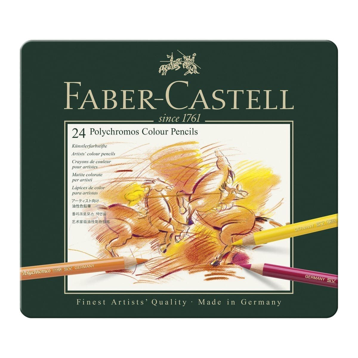 Polychromos Colour Pencils Metalletui 24 st Färgpennor - Faber-Castell - Tidformera