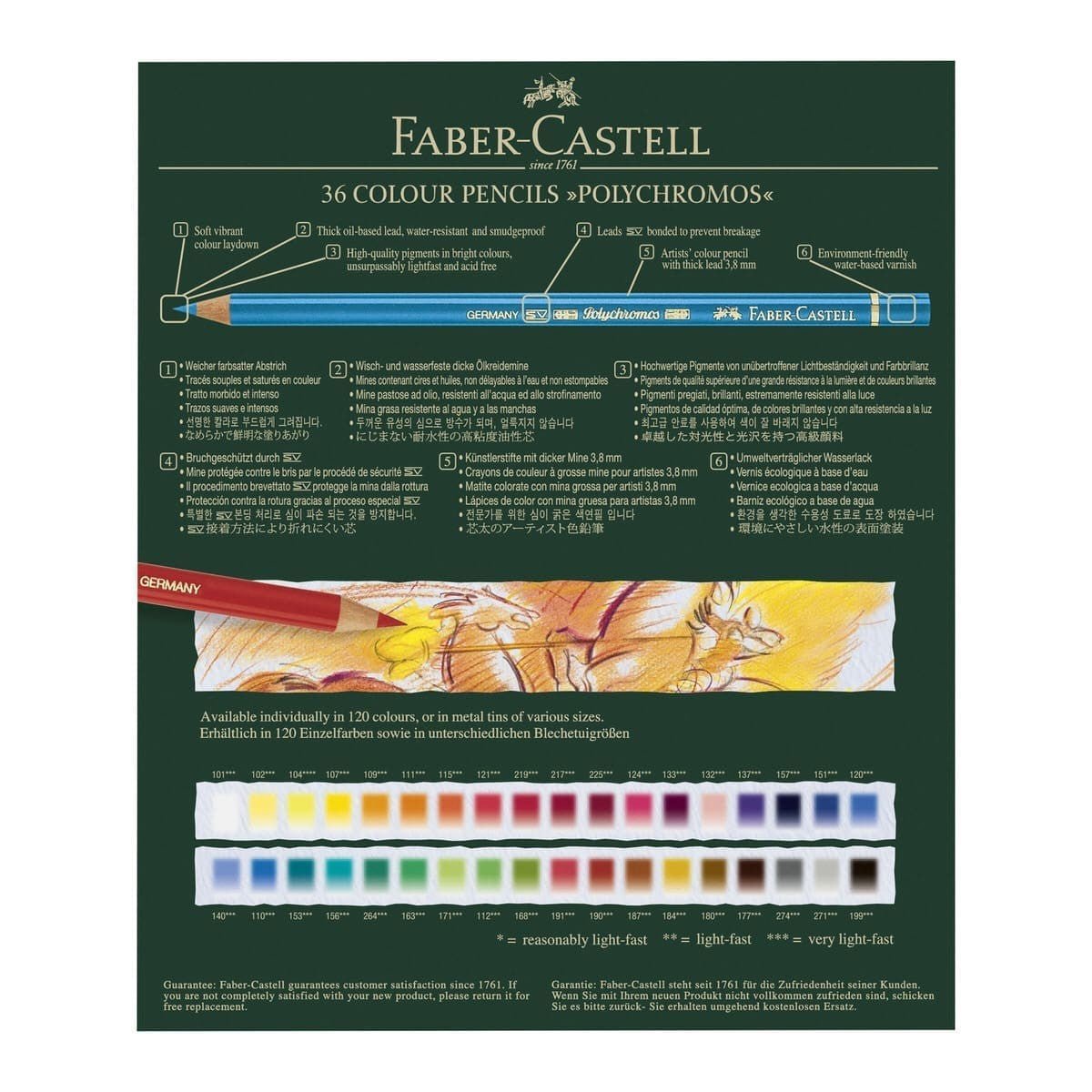 Polychromos Colour Pencils Studiobox 36 st Färgpennor - Faber-Castell - Tidformera