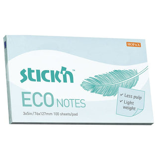 Post - it Eco notes - 76 x 127 mm - Blå - 1 - Stick'n - Tidformera