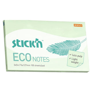 Post - it Eco notes - 76 x 127 mm - Grön - 1 - Stick'n - Tidformera