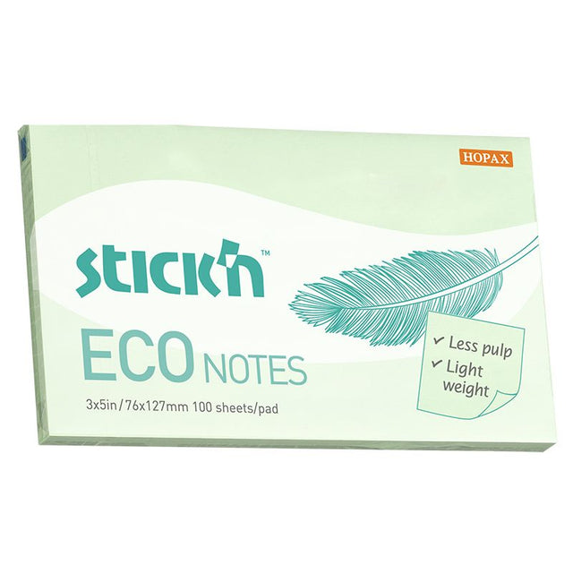 Post - it Eco notes - 76 x 127 mm - Grön - 1 - Stick'n - Tidformera