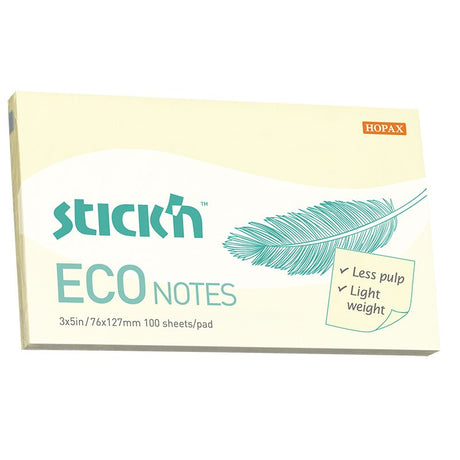 Post - it Eco notes - 76 x 127 mm - Gul - 1 - Stick'n - Tidformera