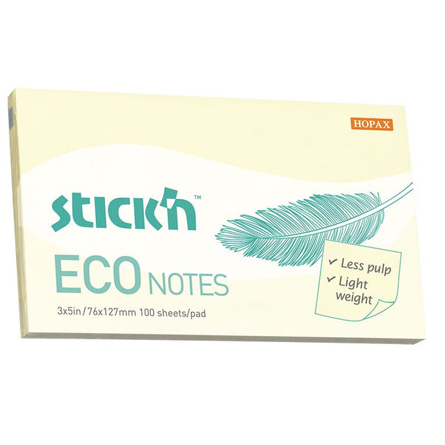 Post - it Eco notes - 76 x 127 mm - Gul - 1 - Stick'n - Tidformera