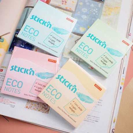 Post - it Eco notes - 76 x 76 mm - Blå - 2 - Stick'n - Tidformera