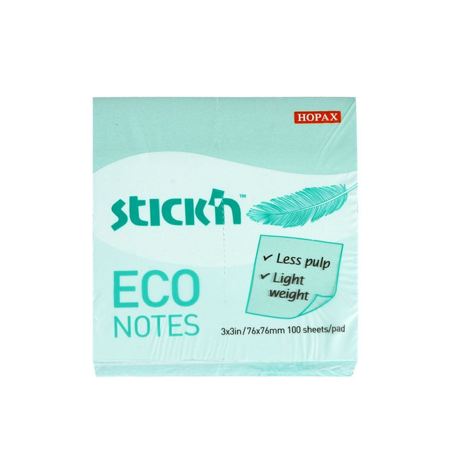 Post - it Eco notes - 76 x 76 mm - Blå - 1 - Stick'n - Tidformera