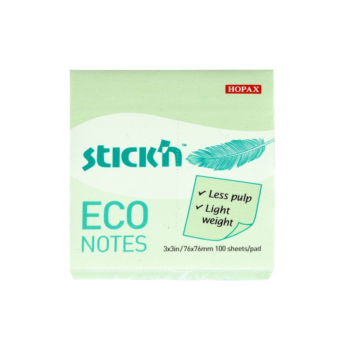 Post - it Eco notes - 76 x 76 mm - Grön - 1 - Stick'n - Tidformera