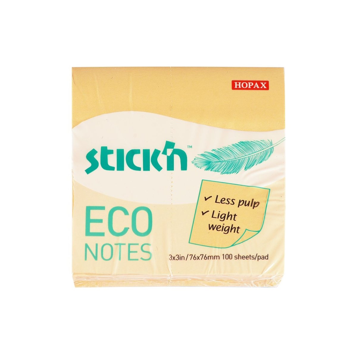 Post - it Eco notes - 76 x 76 mm - Gul - 1 - Stick'n - Tidformera