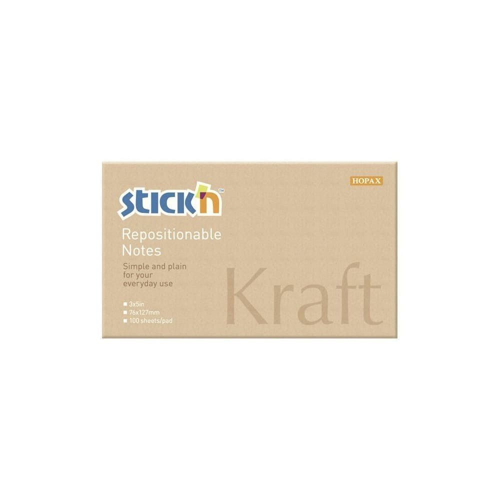 Post-it notes Kraft - 76 x 127 mm - Stick'n - Tidformera
