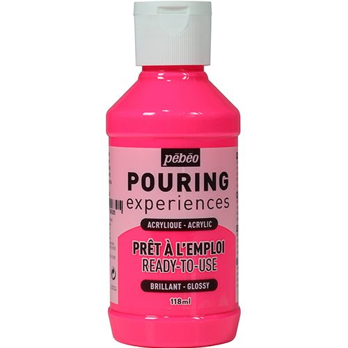 Pouringfärg Pebeo Experiences - 118 ml Glossy - Fluorescent Pink - Pebeo - Tidformera