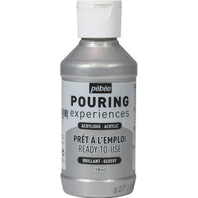 Pouringfärg Pebeo Experiences - 118 ml Glossy - Silver - 1 - Pebeo - Tidformera