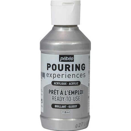 Pouringfärg Pebeo Experiences - 118 ml Glossy - Silver - Pebeo - Tidformera