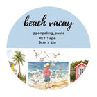 Pre cut Pet Tape - Penpaling Paula 60 mm - Beach Vacay - 1 - Penpaling Paula - Tidformera