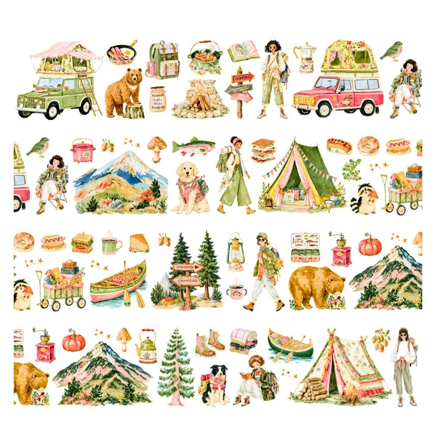 Pre cut Pet Tape - Penpaling Paula 60 mm - Camping - 2 - Penpaling Paula - Tidformera
