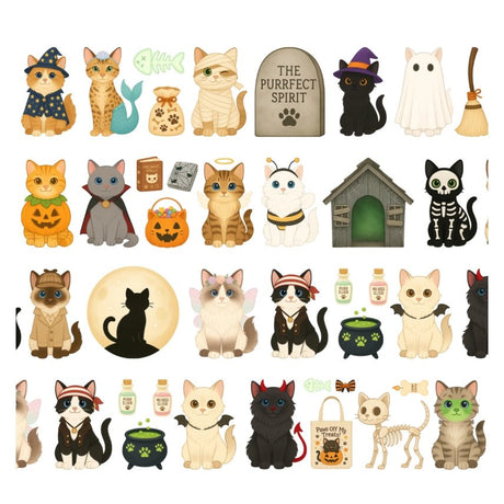 Pre cut Pet Tape - Penpaling Paula 60 mm - Halloween Cats - 2 - Penpaling Paula - Tidformera