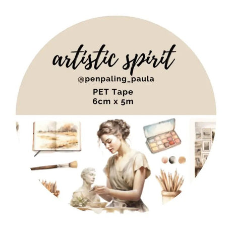 Pre cut Pet Tape - Penpaling Paula - Artistic Spirit - 1 - Penpaling Paula - Tidformera