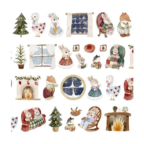 Pre cut Pet Tape - Penpaling Paula - Christmas Animals 60 mm - 2 - Penpaling Paula - Tidformera