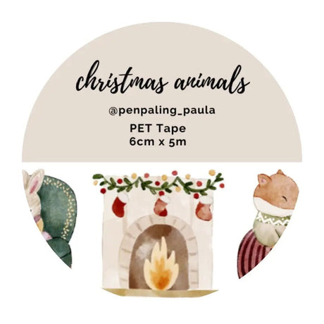 Pre cut Pet Tape - Penpaling Paula - Christmas Animals 60 mm - 1 - Penpaling Paula - Tidformera