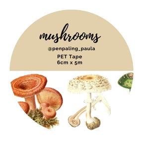 Pre cut Pet Tape - Penpaling Paula - Mushrooms 60 mm - 1 - Penpaling Paula - Tidformera