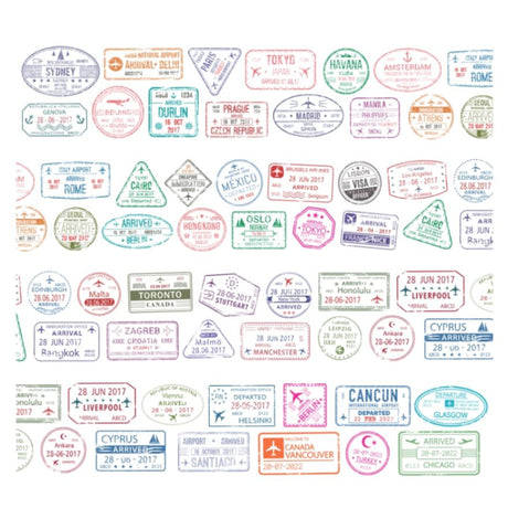 Pre cut Pet Tape - Penpaling Paula - Passport Stamps 60 mm - 2 - Penpaling Paula - Tidformera