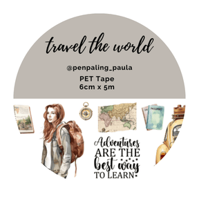Pre cut Pet Tape - Penpaling Paula - Travel the world - 1 - Penpaling Paula - Tidformera