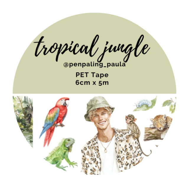 Pre cut Pet Tape - Penpaling Paula - Tropical Jungle 60 mm - 1 - Penpaling Paula - Tidformera