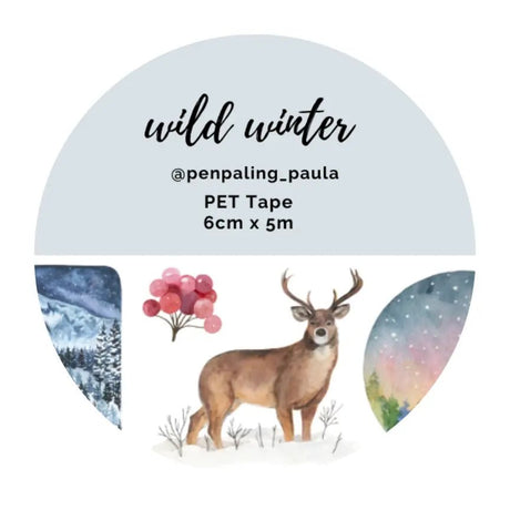Pre cut Pet Tape - Penpaling Paula - Wild Winter 60 mm - 1 - Penpaling Paula - Tidformera