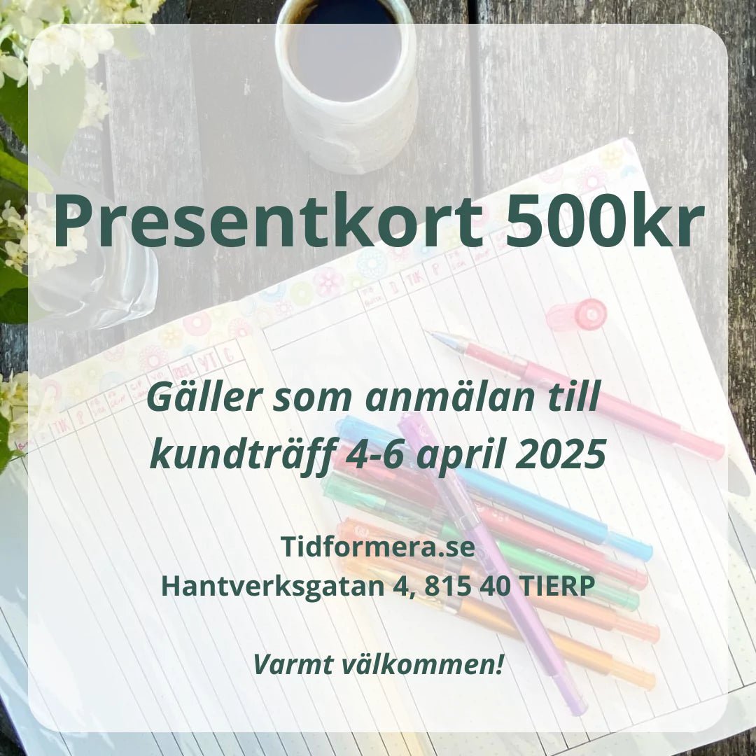 Presentkort - Anmälan till kundträff - 1 - Tidformera - Tidformera