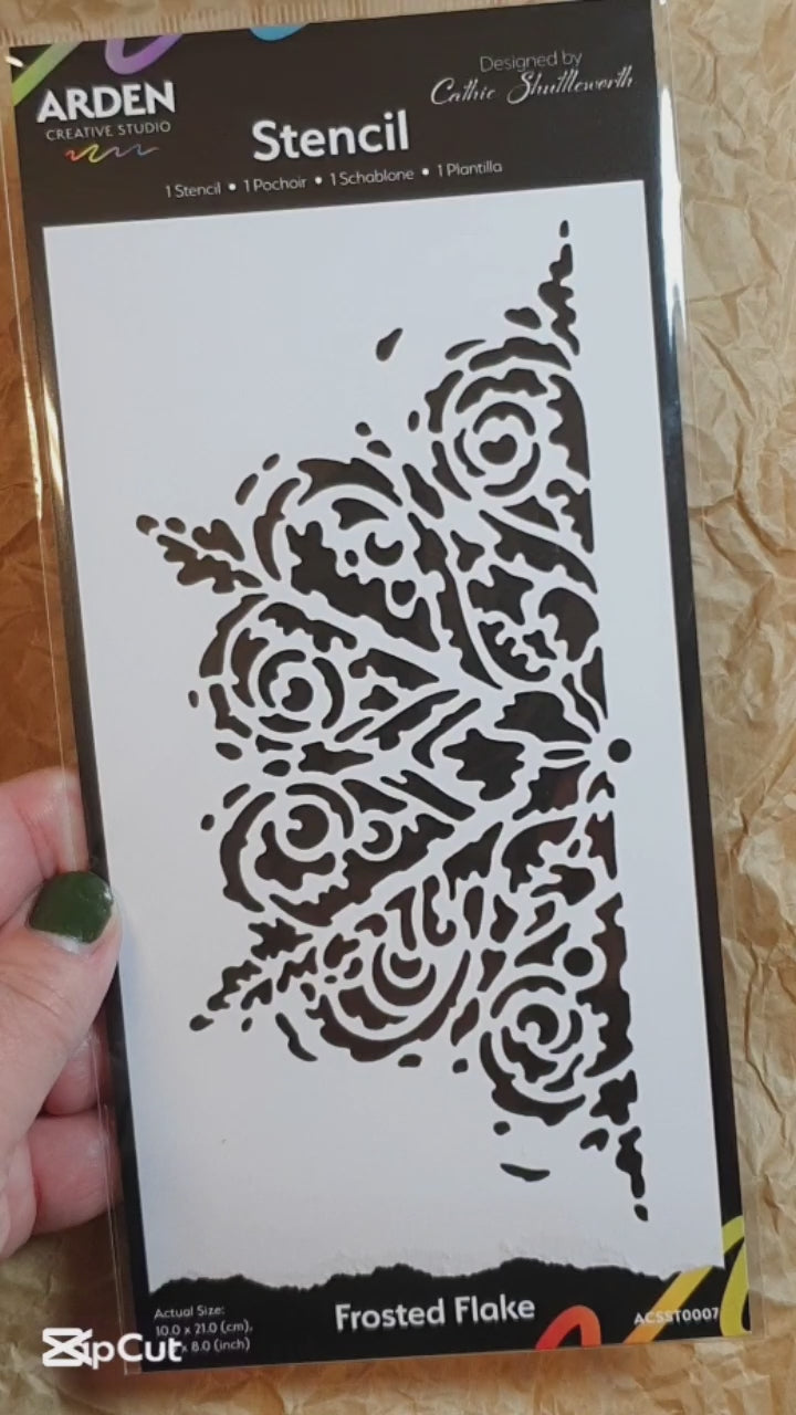 Video med Stencil 10 x 21 cm - Frosted flake