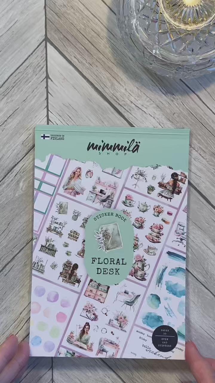 Video - Sticker book - Mimmilä - Floral desk. Tidformera