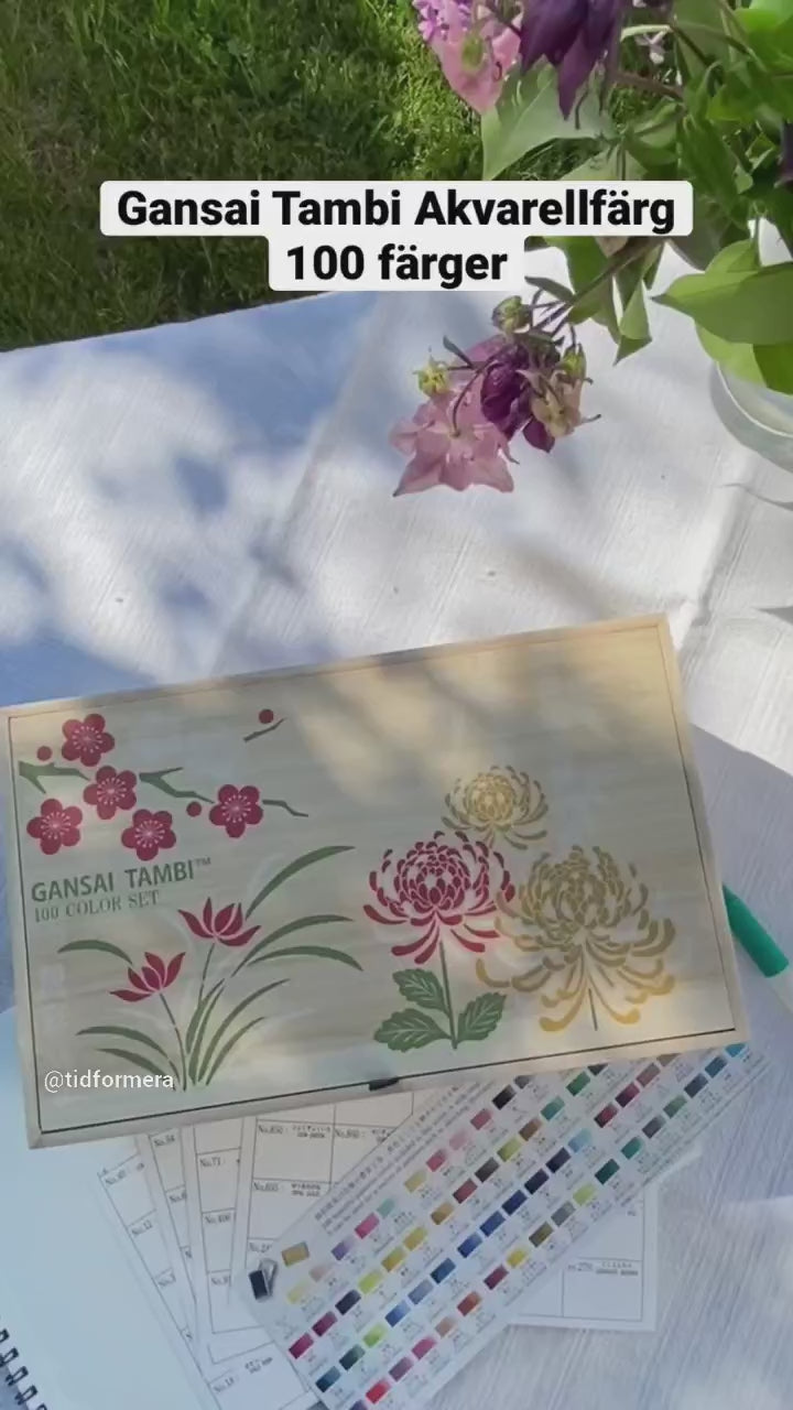 Video - Gansai Tambi akvarellfärg 100 färger från japanska Kuretake. Limited edition från tidigare år.