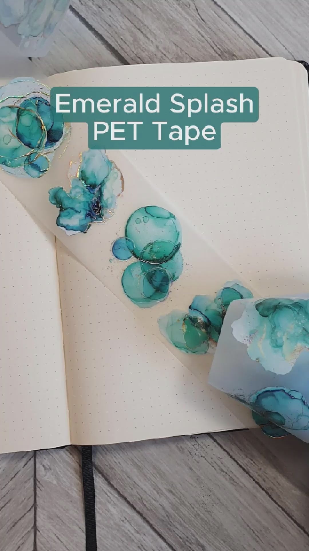 Pet Tape - MIC - Emerald Splash Foiled & Embossed 60 mm