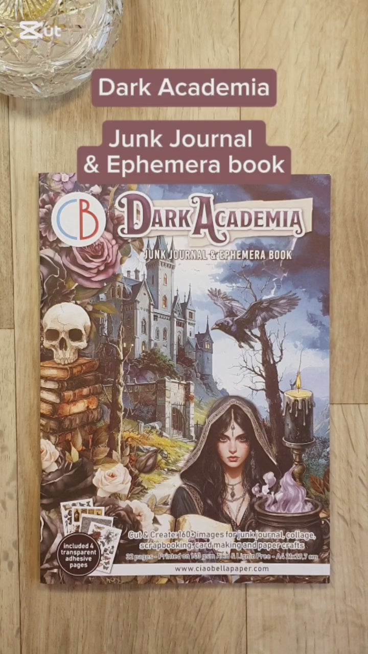 Video - Vi bläddrar i Dark Academia Junk journal and Ephemera book från Ciao Bella