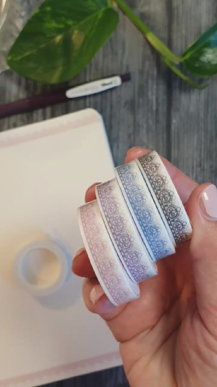 Washi tape 10 mm - Lace - Coffee Brown