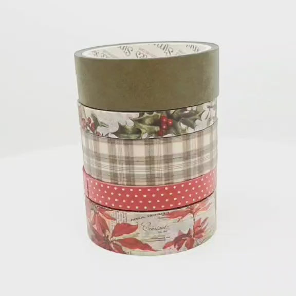 Simple Vintage Washi tape 5-pack - Yuletide