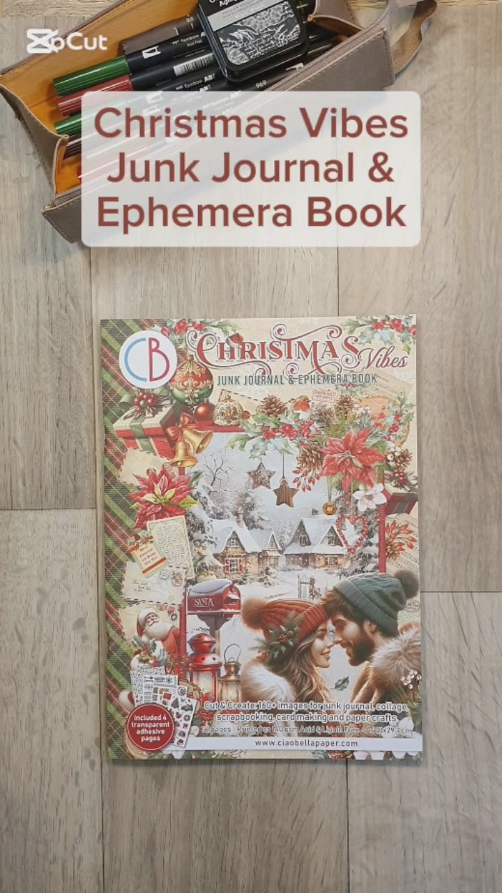 Video - Christmas Vibes Junk Journal and Ephemera book. Tidformera