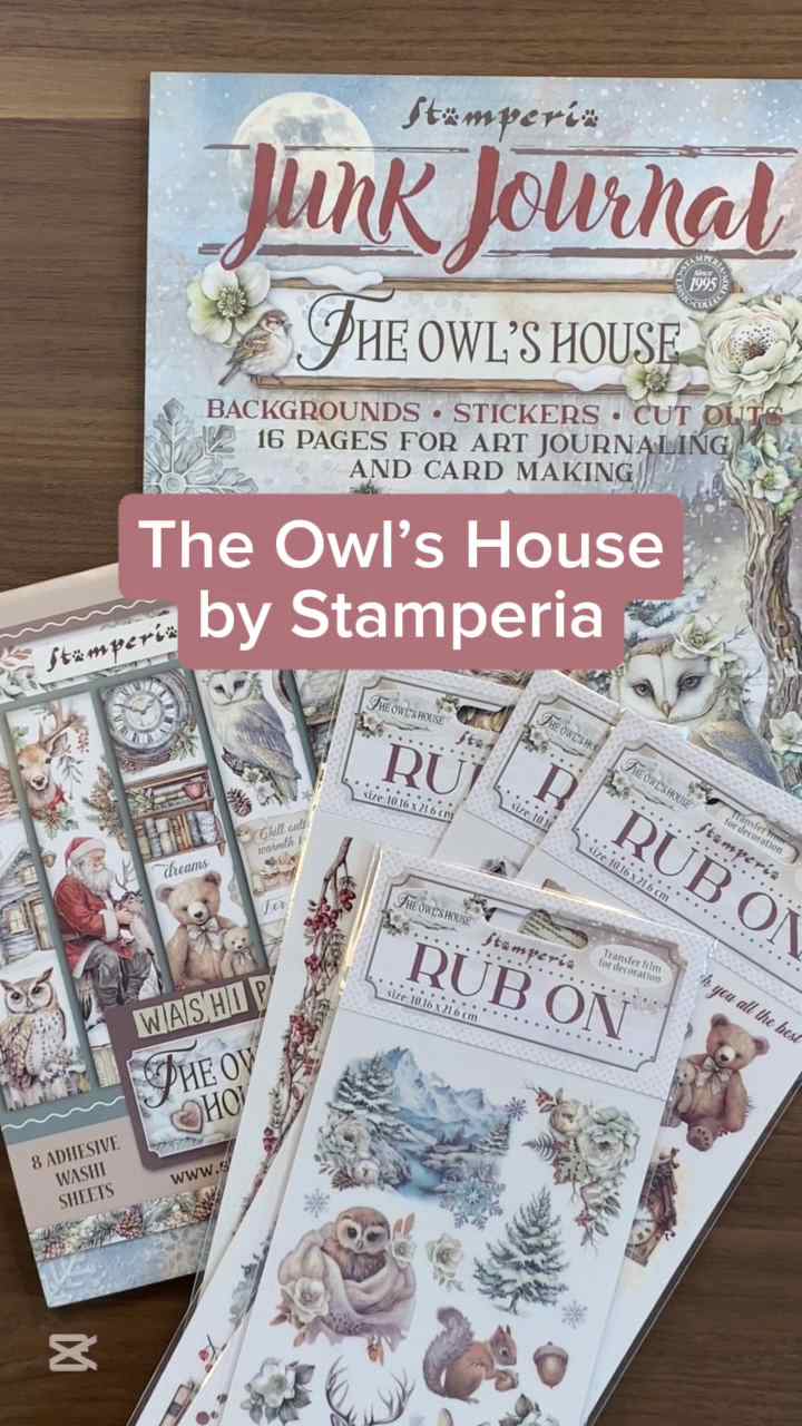 Video där vi bläddrar i produkter ur serien The Owl's House från Stamperia