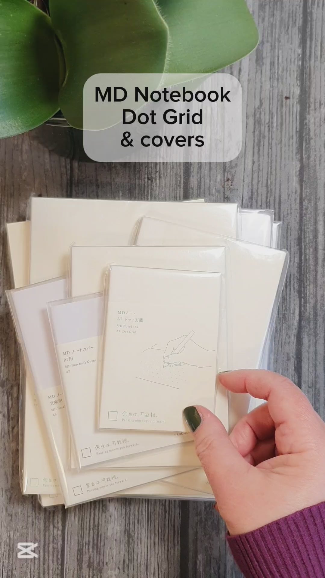 Video som visar olika storlekar i MD notebooks med dot grid.