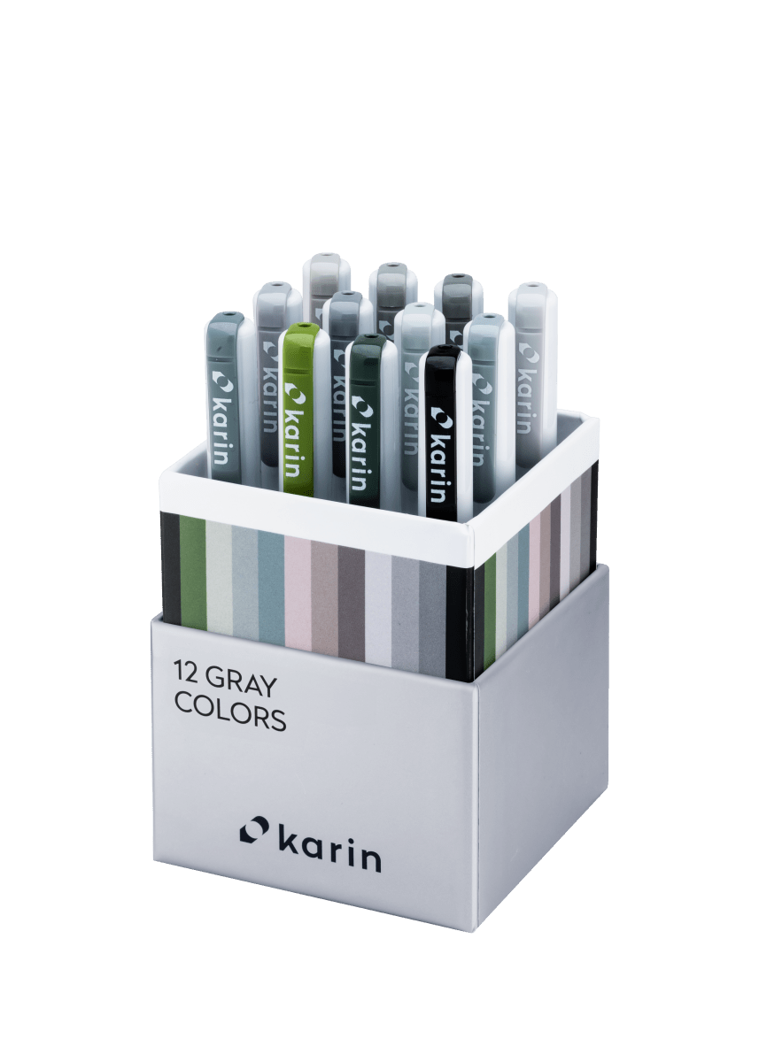 Realbrush PRO 12 - pack - Gray colors - Karin - Tidformera