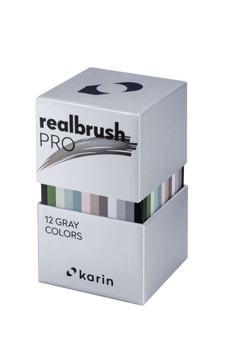 Realbrush PRO 12 - pack - Gray colors - Karin - Tidformera