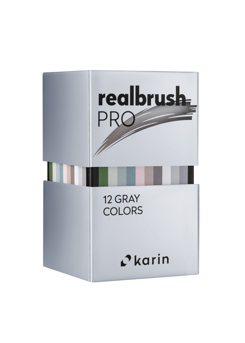 Realbrush PRO 12 - pack - Gray colors - Karin - Tidformera