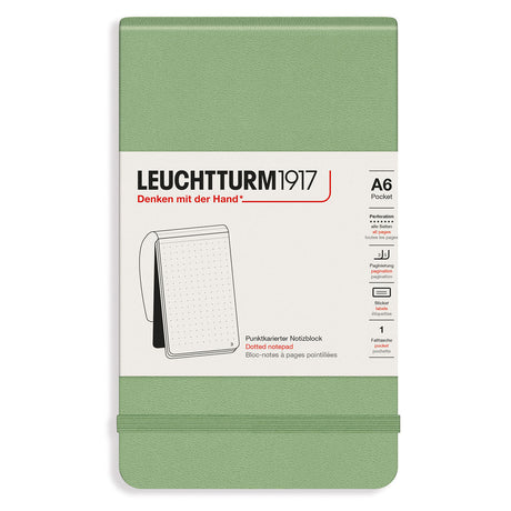 Reporterblock Lt A6 Hård pärm Dotted - Sage - 1 - Leuchtturm1917 - Tidformera